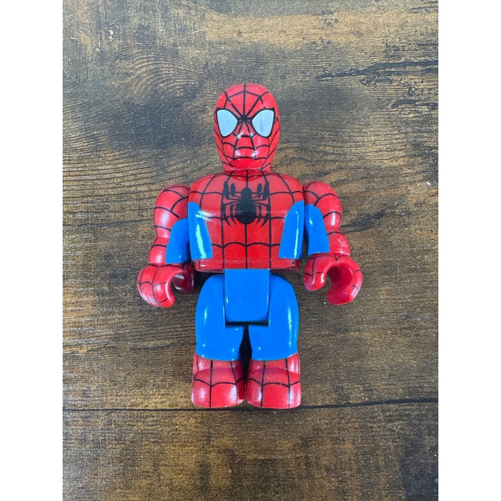 Marvel Spiderman Mega Bloks Action Figure Red Blue Building Block Toy Mini 2000s